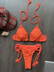 Women Athletic Bikinis Plain - Jeruk - View 2