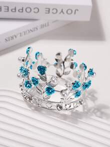 1入組時尚公主仙女服飾珍珠花裝飾3D皇冠適合女士 - 藍色 - 查看 1