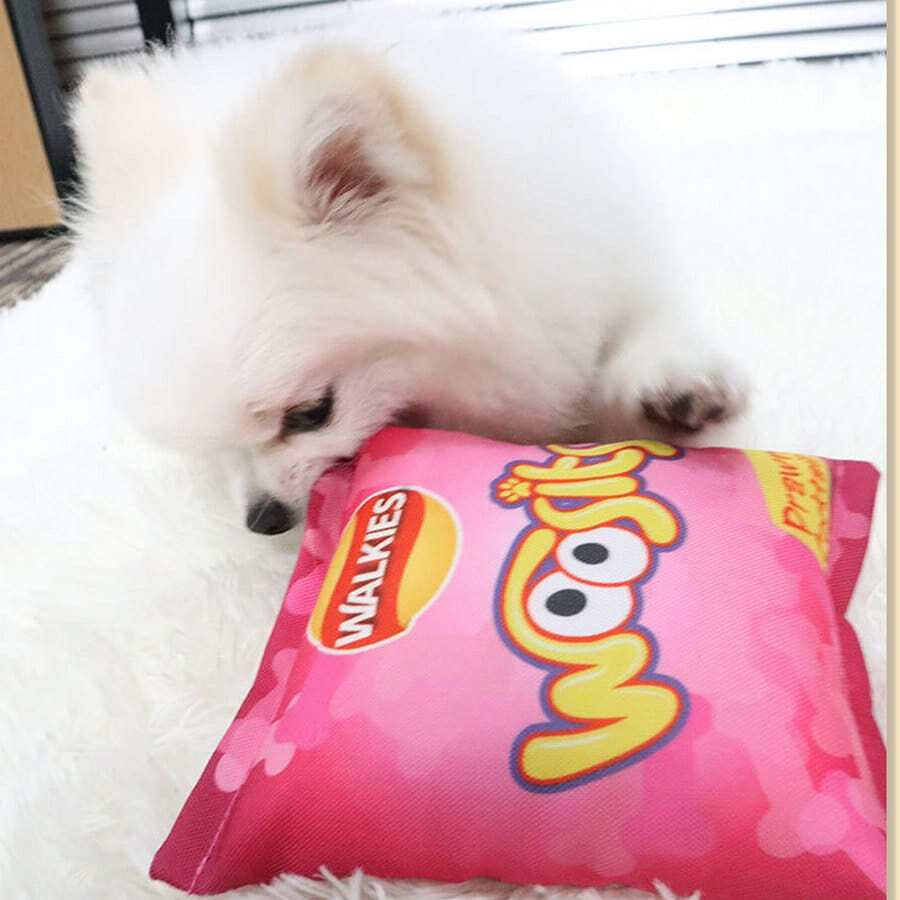 Creative Làm Đồ chơi nhồi bông Khoai tây chiên Hình dạng & Có thể giặt được Chó Teddy Bạn đồng hành Đồ chơi - Đỏ - Xem 1