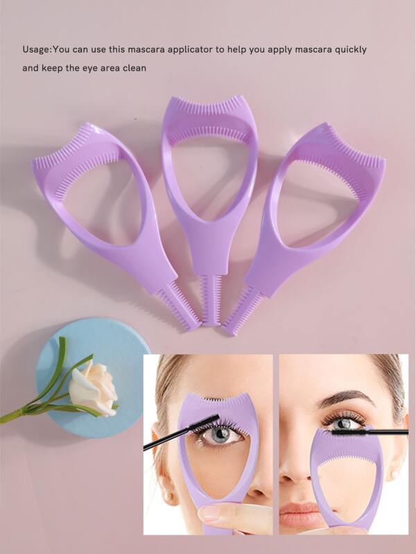 Escudos de rímel, 3 piezas, 3 en 1 Herramientas para pestañas Mascara