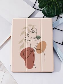 简约线条色块保护套,适用于带笔架的 iPad,支持自动睡眠/唤醒盖 - 彩色 - 查看 4