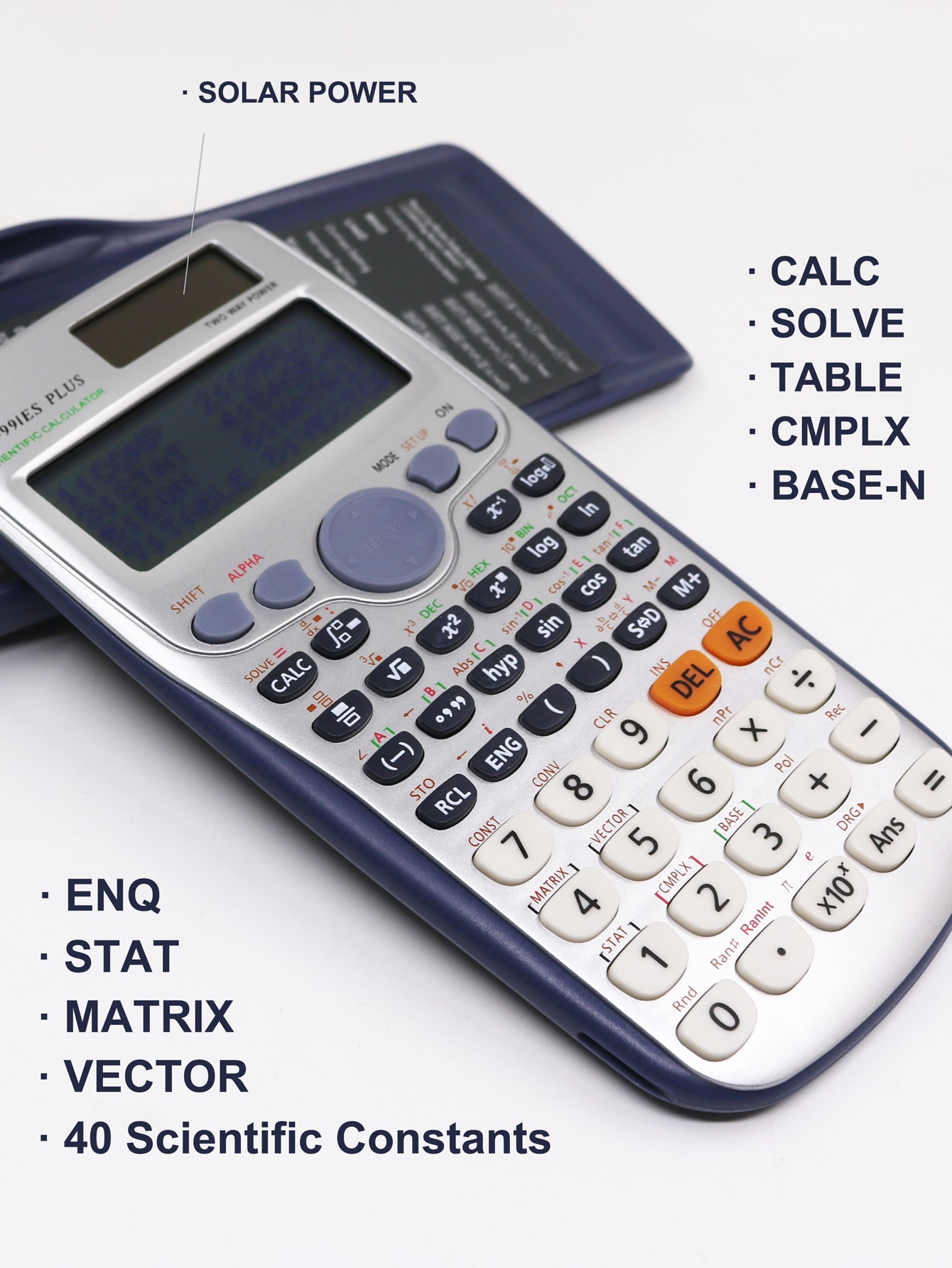 آلة حاسبة علمية بعرض نصوص طبيعي وشاشة مزدوجة – للط...