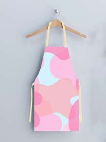 1pc Fashionable Unisex Apron For Gardening, Kitchen & Household Use, Oil Proof & Lovely Workwear - Pink - View 1