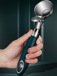 1 muỗng múc kem bằng thép không gỉ 304, muỗng múc kem có thể thu gọn, dụng cụ múc dưa và trái cây. - màu đen - Xem 10