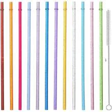 Với bộ giới hạn tích hợp, ống hút PE nhiều màu sắc, cứng và có thể tái sử dụng, kèm chổi vệ sinh (12 chiếc/hộp) - Trong sáng - Xem 2