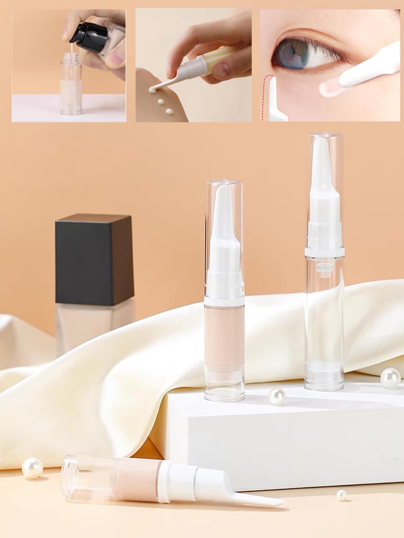 1pc 5ml Lotion Dispenser, Simple Mini Plastic Refillable Lotion Dispenser For Bathroom - Clear - View 1