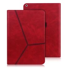 GLANDOTU Tablet Case Compatible With Samsung IPad Tablet PU Leather Multi-Angle Stand Folio Case, Stripe Red