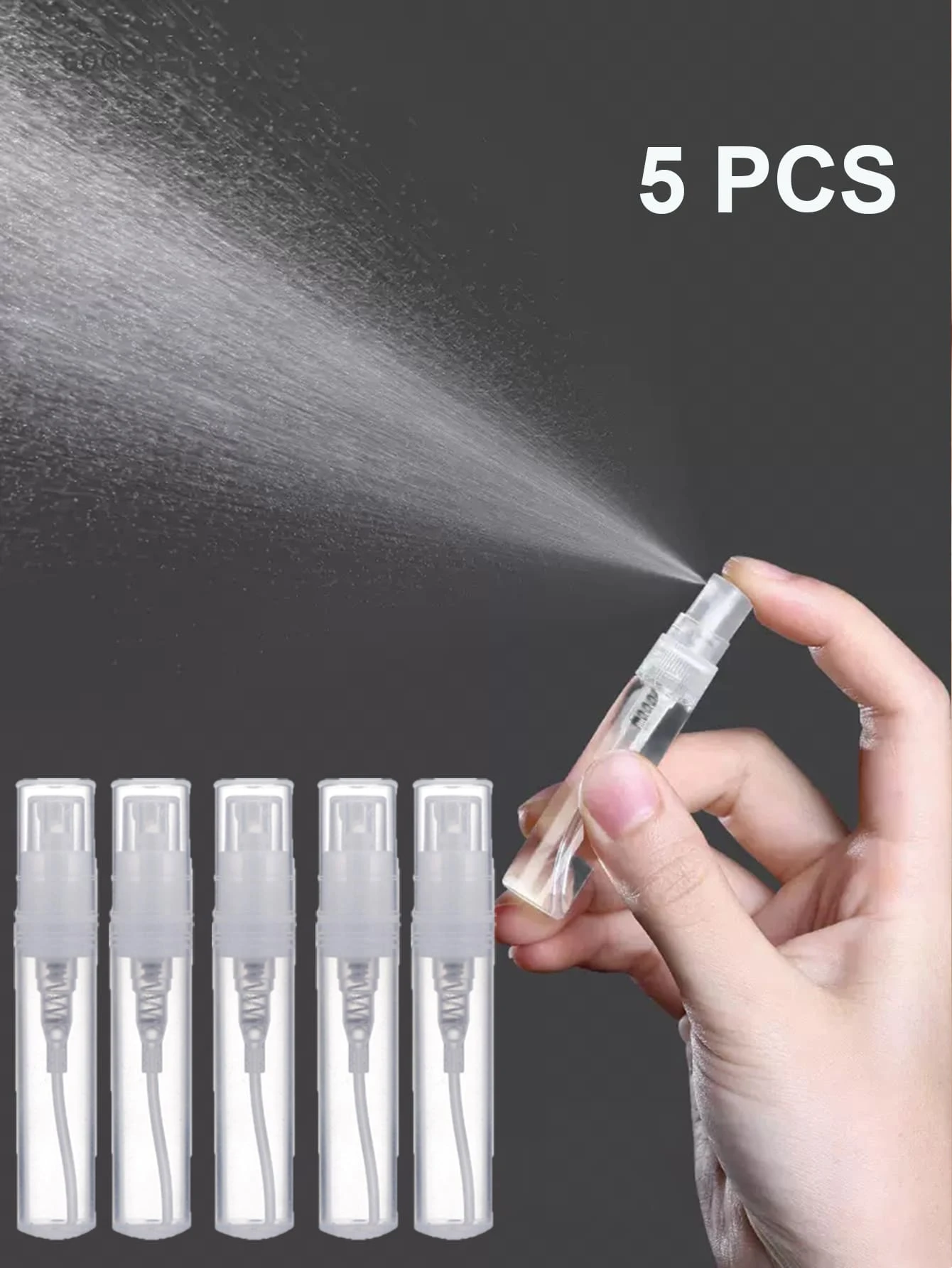 Portable Clear Refillable Spray Bottle, 1pc/5pcs 3ml Perfume Atomizer, Mini Refillable Perfume Bottle, Fragrance Empty Bottle, Scent Pump Case, Valentine's Day Gift And Travel Essential, Business Trip Back To School - Clear - View 1