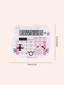 1 pieza dulce en forma de gato oficina calculadora - Blanco - Ver 2