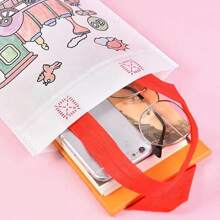 1set Random Pattern PP Gift Bag, Modern Reusable Gift Wrapping Bag For Party - White - View 7