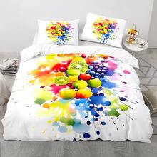 3pcs Fruit Patterned Multicolor Polyester Digital Printed Duvet Cover Set - Multicolor - View 2