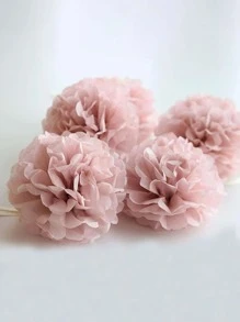 9pcs Paper Pom Poms, White Tissue Paper Flowers, Fluffy Hanging Decor, Suitable For Scene Decoration, Home Decor, Room Decor, Birthday Party, Wedding Favors, Business Graduation Gifts, Back To School, Valentine's Day And More Occasions - Dusty Pink - View 3