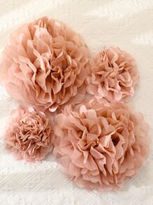 9pcs Paper Pom Poms, White Tissue Paper Flowers, Fluffy Hanging Decor, Suitable For Scene Decoration, Home Decor, Room Decor, Birthday Party, Wedding Favors, Business Graduation Gifts, Back To School, Valentine's Day And More Occasions - Dusty Pink - View 5