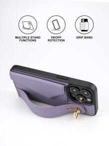 Etui portfelowe z paskiem na nadgarstek i podstawką kompatybilne z 11 Pro Max, 12 Pro Max, 13 Pro Max, 14 Pro Max, 14 Plus, 16e, 15 Pro Max, Galaxy S20 Ultra, S21 Plus, S21 Ultra, S22 Plus, S23/S24/S25 Ultra, Xperia Ace III, Xperia1 V, Xperia5 V, Xperia10 V