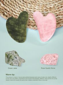 2pcs Gua Sha Board Natural Jade Stone GuaSha Scraping Facial Massage Tool For Relieve Fine Lines And Wrinkles Heart Shape Skin Care Tool SPA Massager For Body Relaxing,Beauty,Skin Care Products,Spa,Self Care,Skin Care Tools,Face Care,Esthetician Supplies,Massage,Face Massage Tool,Face Roller - Multicolor - View 3