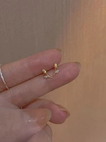 Prata Esterlina 925 Brincos Com Zircônia Cúbica Decoração De Flores , Luxuoso Personalizado Versátil Desenho Mulheres Orelha Acessório