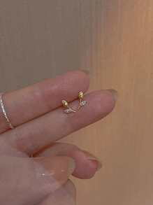 Prata Esterlina 925 Brincos Com Zircônia Cúbica Decoração De Flores , Luxuoso Personalizado Versátil Desenho Mulheres Orelha Acessório