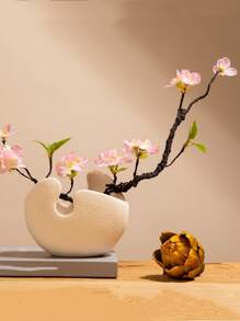 1pc Porcelain Flower Vase, Minimalist Abstract Design Flower Vase For Home,Home Decor,Flower Vase,Centerpiece,Table Decor Gifts Birthday Graduation Back To School Room Decor School Supplies Glass Vase