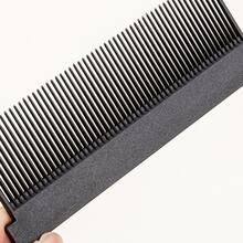 髮梳，1入組耐用高溫碳纖維直發器，帶美髮梳自粘造型夾 - 黑色 - 查看 4
