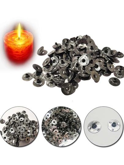 100pcs/Pack Metal Candle Wick Holders, For DIY Candle Making Craft Supplies