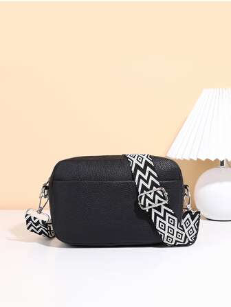 軽量、ビジネスカジュアルアジャスター付きジオメトリックパターンワイドストラップクロスボディバッグ、ティーンガールズ、女性、大学生、新人、オフィスワーカーに最適、オフィス、大学、仕事、ビジネス、通勤、アウトドア、旅行、外出に適しています