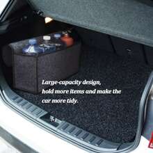 Túi Đựng Đồ Ô Tô Cốp Xe Hộp Sắp Xếp Vải Nỉ Hộp Lưu Trữ Ô Tô Túi Đựng Hàng Hóa Túi Đựng Đồ Nhiều Túi Phụ Kiện Xe Hơi - Xám - Xem 4