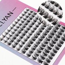 120pcs Lc07 Mixed Size Diy Self-Grafting False Eyelashes, Christmas Natural Thin Stem, Slouchy Three Steps To Make Lash Fans Lash Clusters,Eye Lash Clusters,Individual Eyelashes,Lashes,Fake Lashes