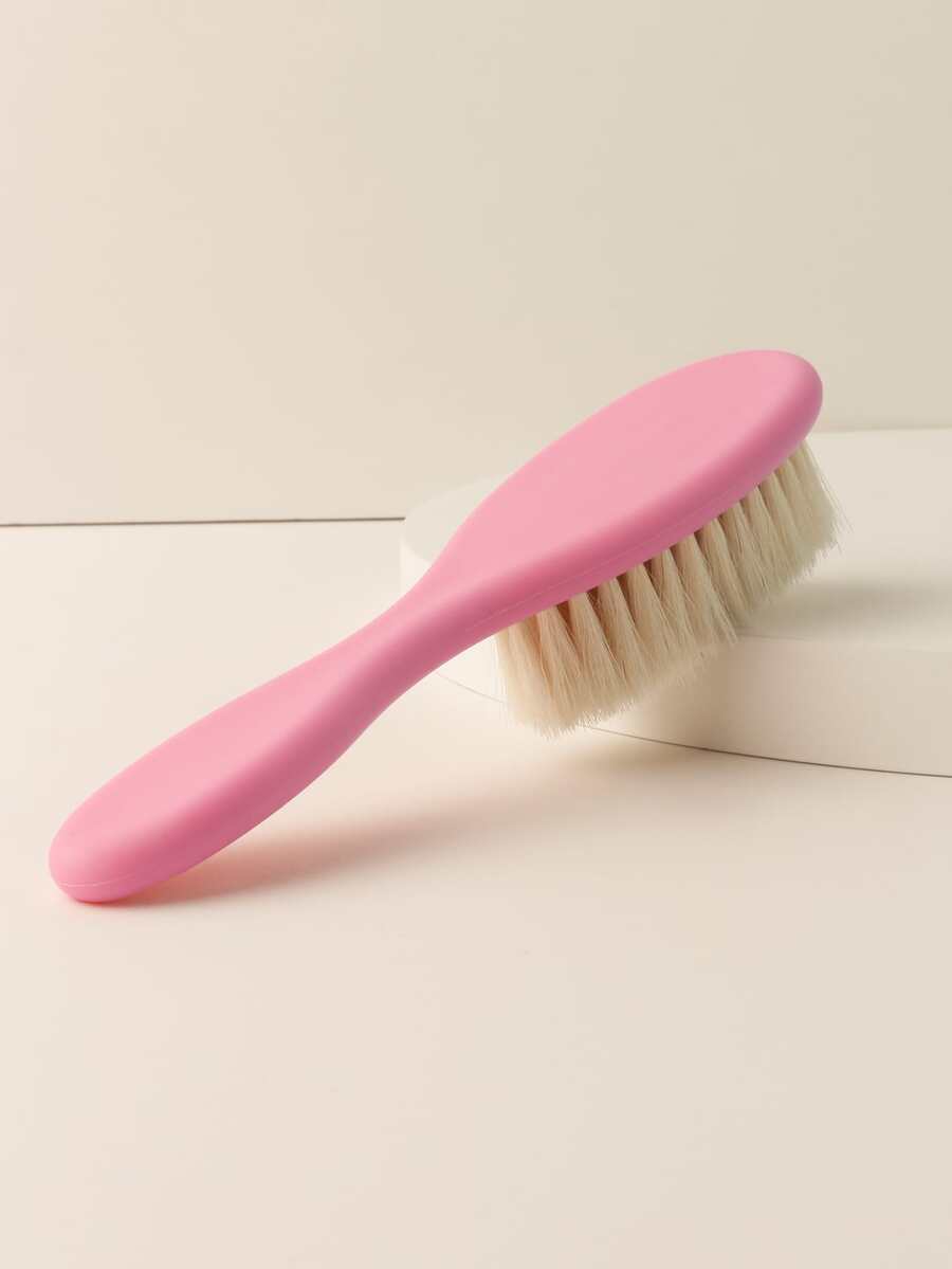 髮刷,1入組粉色塑膠手柄頭髮掃流蘇刷適用於兒童頭髮洗滌切割造型雕刻清潔 - 粉色 - 查看 1