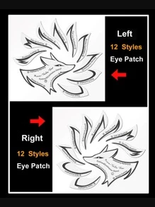 九尾巴狐狸眼妝模版眼線筆造型模具貼布 - 黑色 - 查看 3
