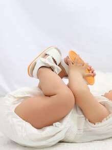 2023 Spring/Summer White Bow Knot Soft Sole Anti-Slip Infant Shoes Toddler Learning To Walk Shoes Infant Slippers