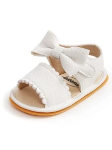 2023 Spring/Summer White Bow Knot Soft Sole Anti-Slip Infant Shoes Toddler Learning To Walk Shoes Infant Slippers