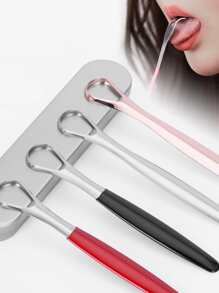 1入組舌頭刮刀，不銹鋼材質，溫和呵護舌頭，舌頭塗層清潔劑鐵盒包裝 - 銀色 - 查看 1