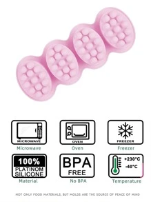 1pc 4-Cavity Ellipse Silicone Mold For Soap, Massage Soap, Diy Soap, Plaster, Aroma Stone Decoration - Mauve Purple - View 7
