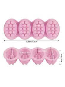 1pc 4-Cavity Ellipse Silicone Mold For Soap, Massage Soap, Diy Soap, Plaster, Aroma Stone Decoration - Mauve Purple - View 10