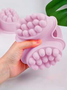 1pc 4-Cavity Ellipse Silicone Mold For Soap, Massage Soap, Diy Soap, Plaster, Aroma Stone Decoration - Mauve Purple - View 3