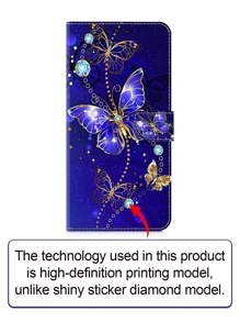 GLANDOTU Ốp lưng ví gập có nam châm bằng da PU màu xanh dương, tương thích với Samsung Galaxy và các dòng điện thoại khác (Họa tiết bướm xanh) Tương thích với iPhone 15/15Plus/15Pro/15Promax Chống nước, chống sốc, chống rơi, chống trầy xước, phiên bản quốc tế, không phải phiên bản nội địa - Nhiều màu - Xem 5