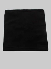 1條男女通用實色圍巾,帶多功能束繩,加厚絨面面罩和頸部保護、簡約的針織帽、頭帶,適用於戶外運動、騎自行車、旅行、攀岩、休閒穿著,保暖舒適的圍脖 - 黑色 - 查看 2