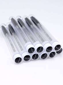 10Pcs Black Glitter Eyelash Brushes With Dust-Proof Tubes Reusable Shining Lash Mascara Wand Spooly In Clear Case,Eyebrow Brush,Eyeshadow Brush,Spoolie,Spoolie Brush - Black - View 4