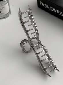 Simple Silver Hair Claw Clip - Silver - View 3