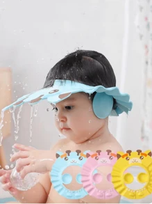 1 mũ tắm EVA, Mũ gội đầu thiết kế hoạt hình cho trẻ em cho phòng tắm - Màu xanh lam - Xem 2