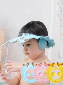 1入組淋浴兒童卡通設計洗髮水帽子 - 粉色 - 查看 3