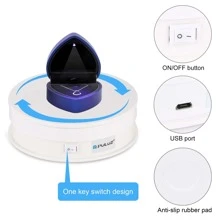 PULUZ 15cm USB 電動旋轉展示架攝影用道具拍攝檯，可承載1-5kg（白色）
