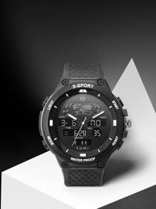 TOMI 单件盒装男士双机芯运动电子手表，适合日常生活、节日礼物、万圣节、圣诞节礼物