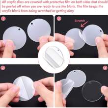 30 Bộ DIY Móc Khóa Bạc Móc Khóa Với Nhảy Vòng Tua Rua Acrylic Đĩa Mặt Dây Chuyền Móc Khóa Làm Vật Dụng - Bạc - Xem 4