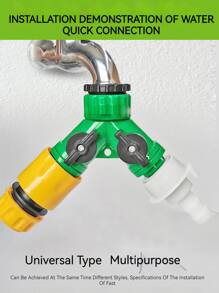 耐用專業 2 路草坪水灌溉噴頭管分流器 Y 型適配器螺絲軟管分流器花園軟管管道連接器龍頭連接器