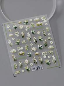 1sheet 5d Stereoscopic Floral Nail Art Stickers With Adhesive Backing DIY - Multicolor - View 3