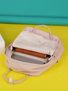 Ba lô chức năng dung tích lớn thời trang có túi đi học in chữ, Ba lô đựng máy tính xách tay đa năng, Ba lô công sở chống nước Túi sách đại học dành cho sinh viên tốt nghiệp, sinh viên năm nhất, trường đại học, hoàn hảo cho hoạt động ngoài trời, du lịch và quay lại trường học - Hồng - Xem 4