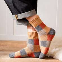 5 雙裝男士秋冬加厚保暖中筒襪 - 彩色 - 查看 6