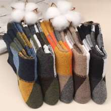 5 雙裝男士秋冬加厚保暖中筒襪 - 彩色 - 查看 5