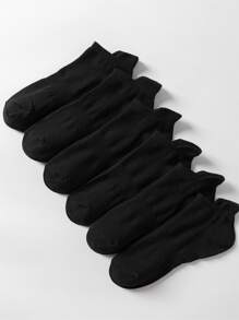 6pairs Women's Solid Color Simple And Breathable Anti-odor Short Socks